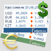 Информационные баннеры курсов валют, выполненные в различных цветовых схемах и типах кода. В данном разделе представлены информеры текущих курсов валют НБКР в виде меняющихся JPG картинок и в виде анимационных flash баннеров